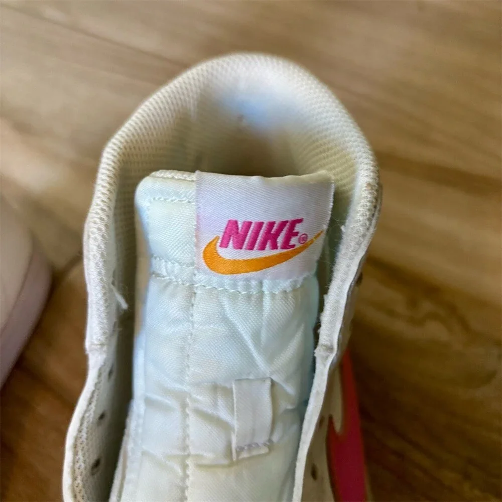 Nike Blazer Mid '77 GS High Top Sneakers Summit White Pink Size 4.5Y